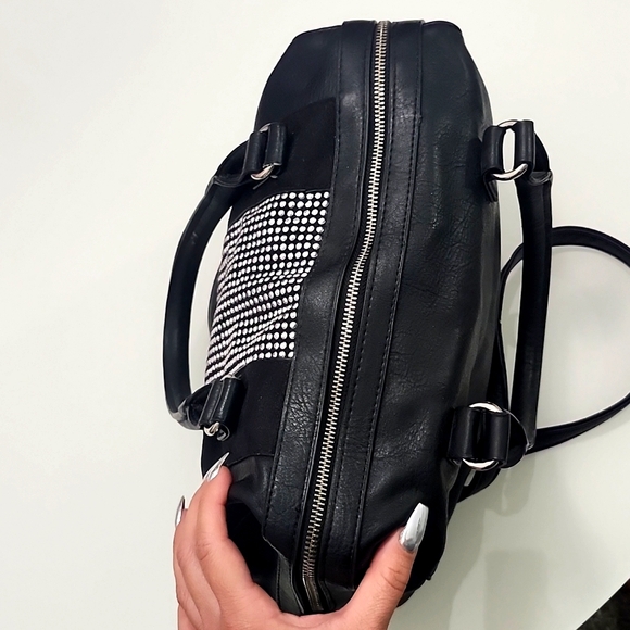 Steve Madden black faux leather purse w/gems - Picture 10 of 15